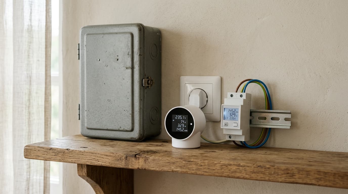 Wattmètre : prise, port P1 ou moniteur au tableau