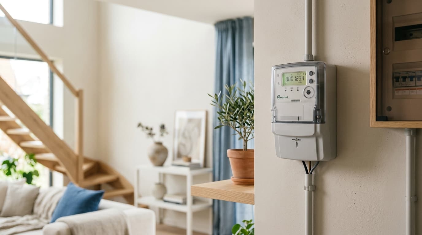 Compteur électrique intelligent dans un intérieur belge lumineux